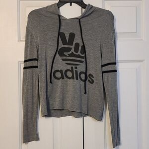 Pink Bud hoodied crop top Goodbye